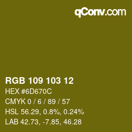 Color code: RGB 109 103 12 | qconv.com