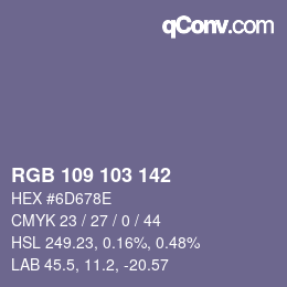 Farbcode: RGB 109 103 142 | qconv.com