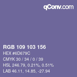 カラーコード: RGB 109 103 156 | qconv.com