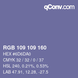Color code: RGB 109 109 160 | qconv.com