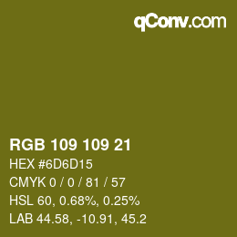 Color code: RGB 109 109 21 | qconv.com