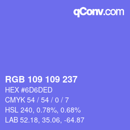 Color code: RGB 109 109 237 | qconv.com