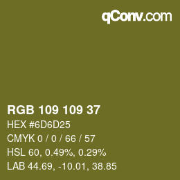 Color code: RGB 109 109 37 | qconv.com