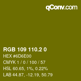 カラーコード: RGB 109 110.2 0 | qconv.com