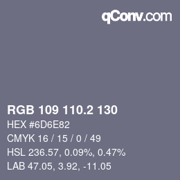 カラーコード: RGB 109 110.2 130 | qconv.com