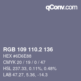カラーコード: RGB 109 110.2 136 | qconv.com