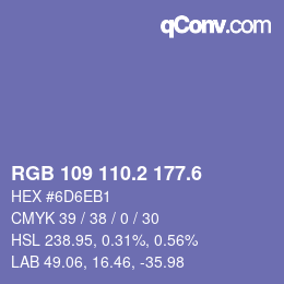 カラーコード: RGB 109 110.2 177.6 | qconv.com