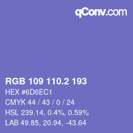 カラーコード: RGB 109 110.2 193 | qconv.com