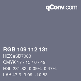 Farbcode: RGB 109 112 131 | qconv.com