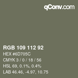 カラーコード: RGB 109 112 92 | qconv.com
