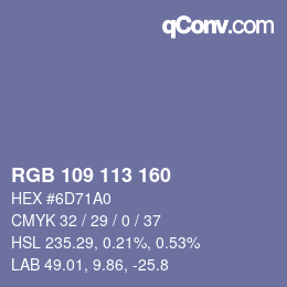 Color code: RGB 109 113 160 | qconv.com