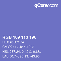 Color code: RGB 109 113 196 | qconv.com