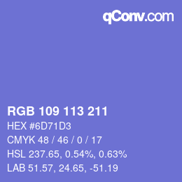 Color code: RGB 109 113 211 | qconv.com