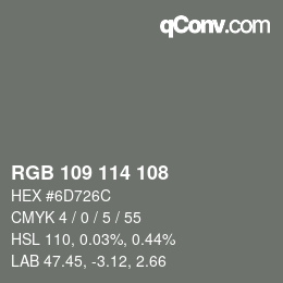Código de color: RGB 109 114 108 | qconv.com