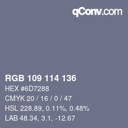 Farbcode: RGB 109 114 136 | qconv.com