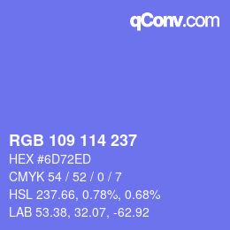 Color code: RGB 109 114 237 | qconv.com