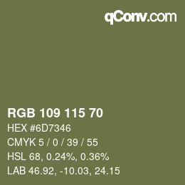 Farbcode: RGB 109 115 70 | qconv.com