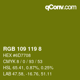 カラーコード: RGB 109 119 8 | qconv.com