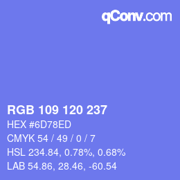 Color code: RGB 109 120 237 | qconv.com