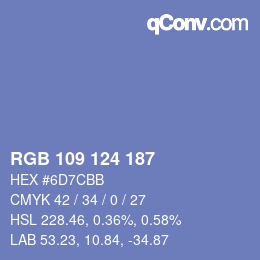Farbcode: RGB 109 124 187 | qconv.com