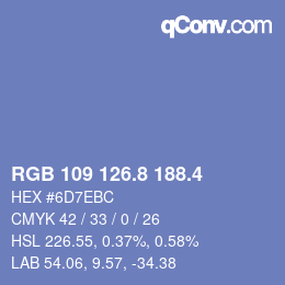 カラーコード: RGB 109 126.8 188.4 | qconv.com