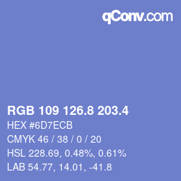 カラーコード: RGB 109 126.8 203.4 | qconv.com