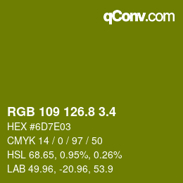 カラーコード: RGB 109 126.8 3.4 | qconv.com