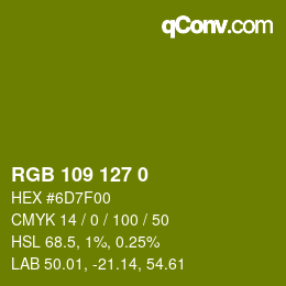 Color code: RGB 109 127 0 | qconv.com