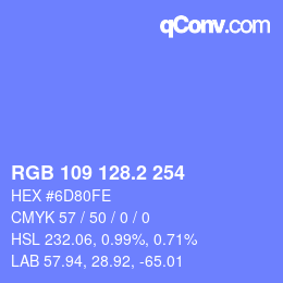 カラーコード: RGB 109 128.2 254 | qconv.com