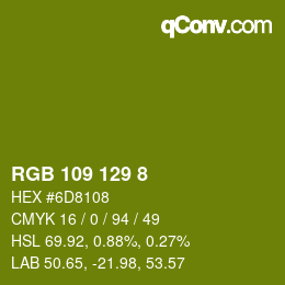 Código de color: RGB 109 129 8 | qconv.com