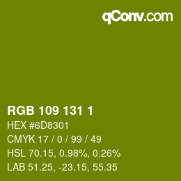 Color code: RGB 109 131 1 | qconv.com