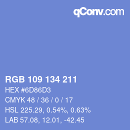 Color code: RGB 109 134 211 | qconv.com