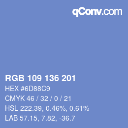 Color code: RGB 109 136 201 | qconv.com