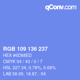Color code: RGB 109 136 237 | qconv.com
