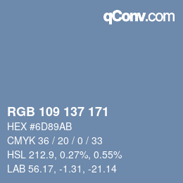 Código de color: RGB 109 137 171 | qconv.com