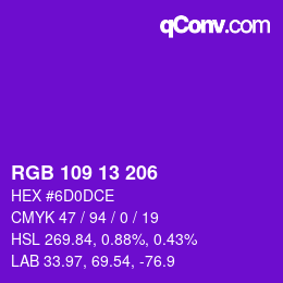 Código de color: RGB 109 13 206 | qconv.com