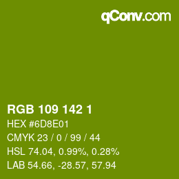 Color code: RGB 109 142 1 | qconv.com