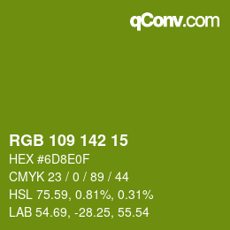 カラーコード: RGB 109 142 15 | qconv.com