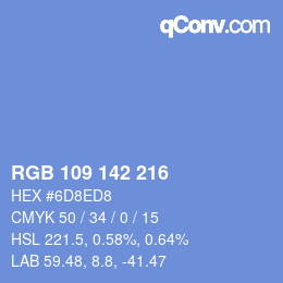 Farbcode: RGB 109 142 216 | qconv.com