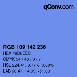 Color code: RGB 109 142 236 | qconv.com