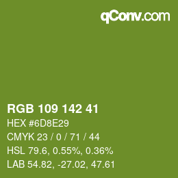 Color code: RGB 109 142 41 | qconv.com