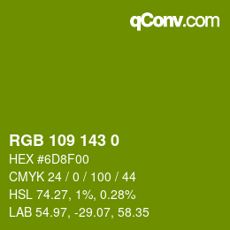 颜色代码: RGB 109 143 0 | qconv.com