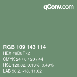 Farbcode: RGB 109 143 114 | qconv.com