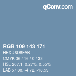 カラーコード: RGB 109 143 171 | qconv.com