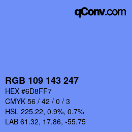 カラーコード: RGB 109 143 247 | qconv.com