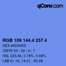カラーコード: RGB 109 144.4 237.4 | qconv.com