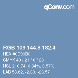 カラーコード: RGB 109 144.8 182.4 | qconv.com
