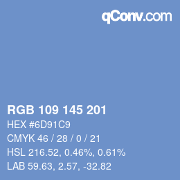 Color code: RGB 109 145 201 | qconv.com