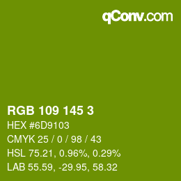 Color code: RGB 109 145 3 | qconv.com