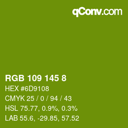 Color code: RGB 109 145 8 | qconv.com